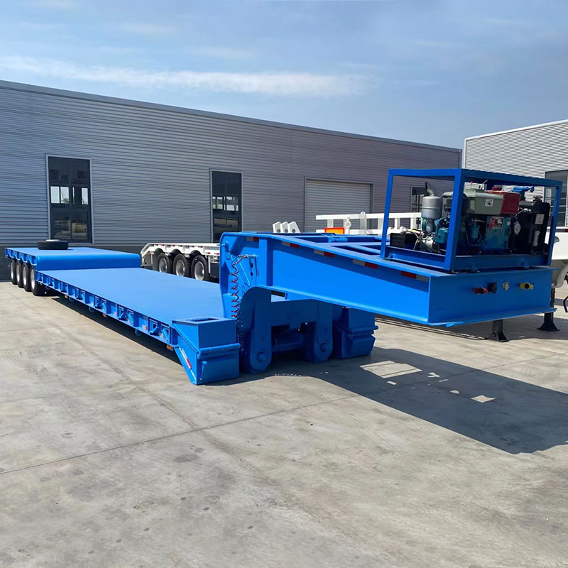 3/4 axle Gooseneck Detachable Low Bed Semi Trailer